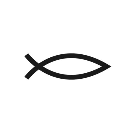 Christianity symbol fish isolated vector outline icon in flad iconのイラスト素材