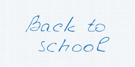 Back to school doodle art on notebook paper. Vintage vector poster, banner.のイラスト素材