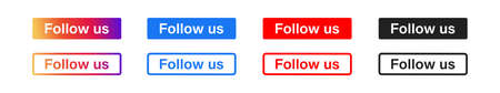 Follow us vector button. Social media network concept. Set icon in flat and gradient style for webのイラスト素材