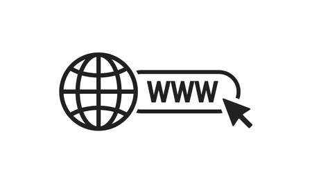 WWW web icon. Globe and arow button site for page design. Vector illustrationのイラスト素材