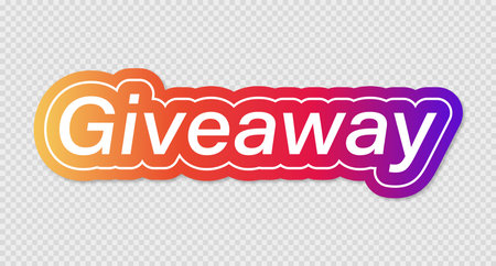 Giveaway social media illustration on transparent background. Vector gradient bannerのイラスト素材