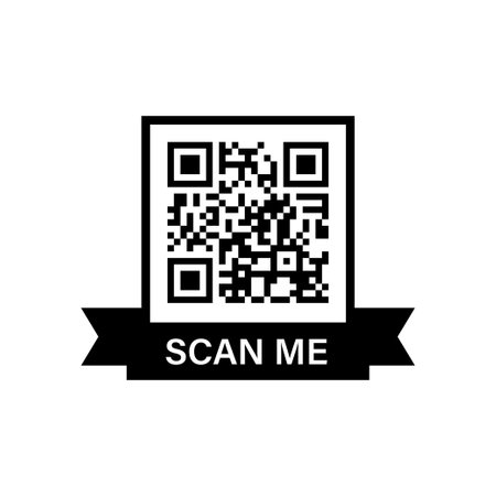QR code. Frame for scan. Black icon on white backdrop. Vector for app and web designのイラスト素材