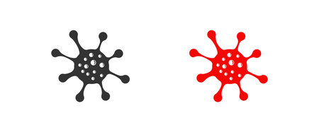 Virus COVID-19 flat icon. Coronavirus quarantine epidemic. Danger symbol vector illustrationのイラスト素材