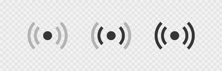 Wireless antenna communication set icons. Wifi signal icon symbol on transparent background. Vector for app and web designのイラスト素材