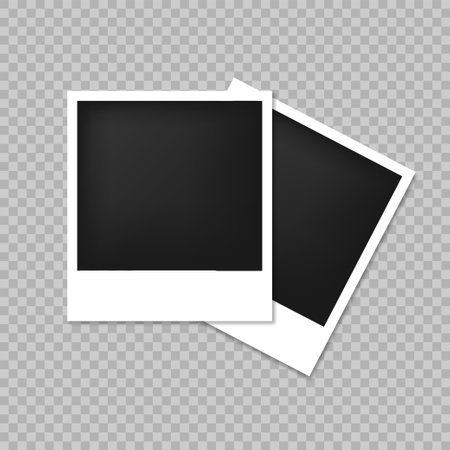 Photo frame isolated on transparent background. Vector mockup illustrationのイラスト素材