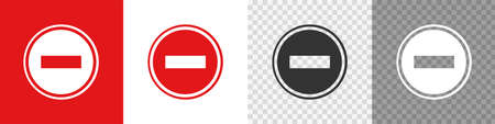 No entry. Red road stop sign icon set. Access ban simbol. Vector flat illustrationのイラスト素材