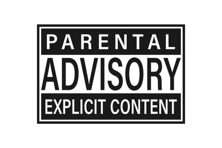 Parental advisory label text. Icon vector flat illustrationのイラスト素材