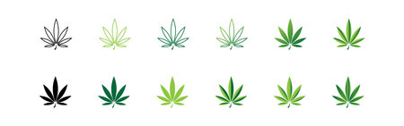 Marijuana cannabis set icon. Leaf weed hemp  . Medicine concept, vector isolated illustration