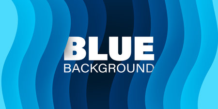 Liquid wave blue color gradation vector background. Abstract fluid shapes wavy illustration.のイラスト素材
