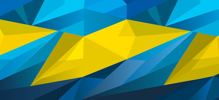 Abstract geographical yellow and blue background. Ukrainian pattern in flat style. vector modern illustrationのイラスト素材