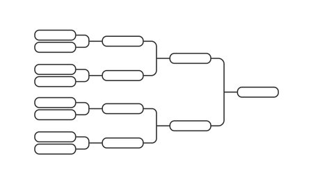 8 team tournament bracket. Black line championship template. Vector isolated illustrationのイラスト素材