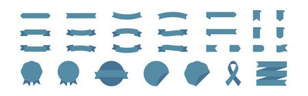 Ribbon promotion banner set vector icon in flat. Retro label collection set. sale banner badge. Tag graphic illustration for webのイラスト素材