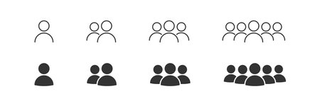 People group and team. Persons symbol infographics icon. Set user button. Isolated vectorのイラスト素材
