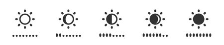 Brightness control icon. Contrast level button. Set isolated vector illustration for app designのイラスト素材