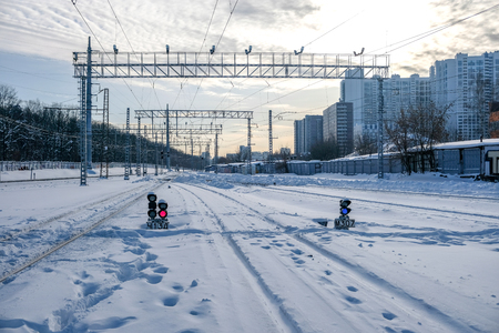 Rail track empty in Moscowのeditorial素材