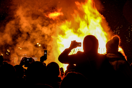 February 18th 2018 - Moscow, park Gorkij. Maslenitsa celebrations.のeditorial素材