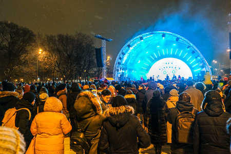 February 18th 2018 - Moscow, park Gorkij. Maslenitsa celebrations.のeditorial素材