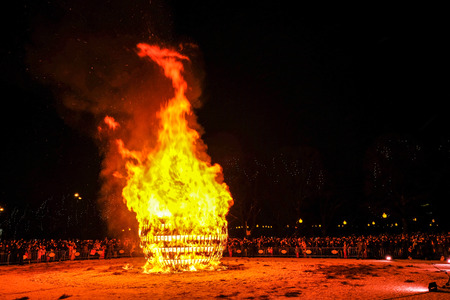 February 18th 2018 - Moscow, park Gorkij. Maslenitsa celebrations.のeditorial素材