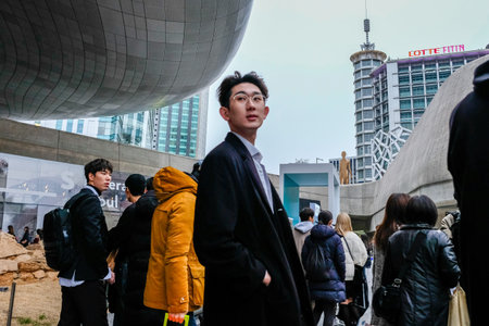 Seoul 20th March 2018 - Hera Seoul Fashion week. LIfe out from the stagesのeditorial素材
