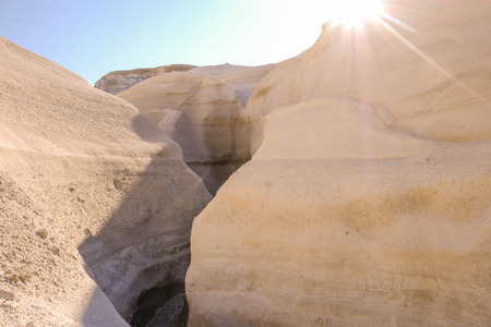 summer in one of the best cliff of the greek island Milos.の写真素材