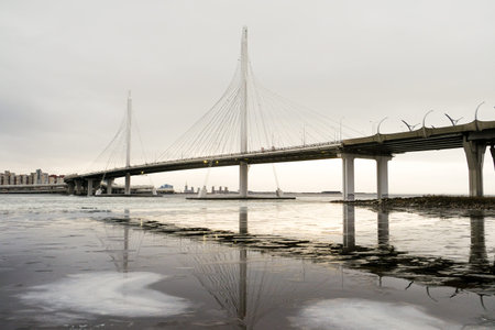 Panorama of Vansu bridge in Saint Petersbourg