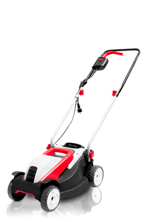 New lawn mower isolated on a white backgroundの写真素材