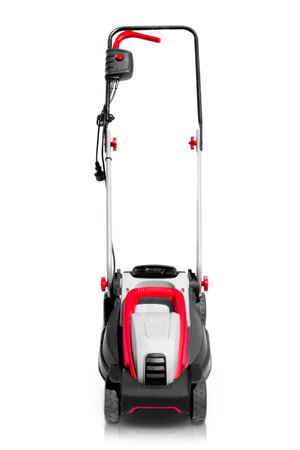New lawn mower isolated on a white backgroundの写真素材