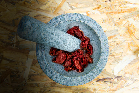 Dried tomatoes in aの写真素材