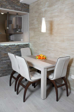 Modern kitchen with stylish furnitureの写真素材