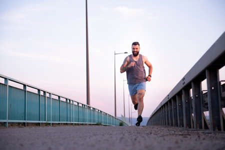 Training outside during a beautiful spring morningの写真素材