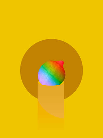 Rainbow flag on a stand representing prideの写真素材