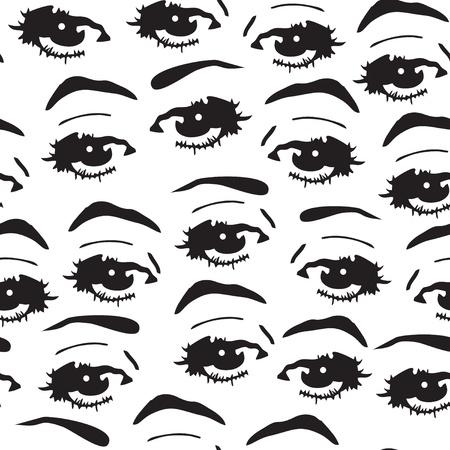seamless background with eyes, endless eye patternのイラスト素材