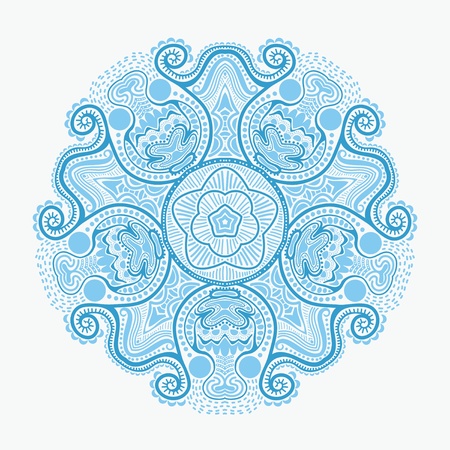 ornamental round lace pattern, circle background with many details, looks like crocheting handmade laceのイラスト素材