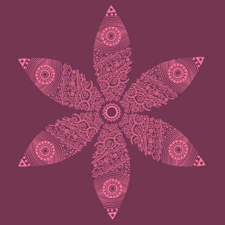 ornamental round lace pattern, circle background with many details, looks like crocheting handmade laceのイラスト素材