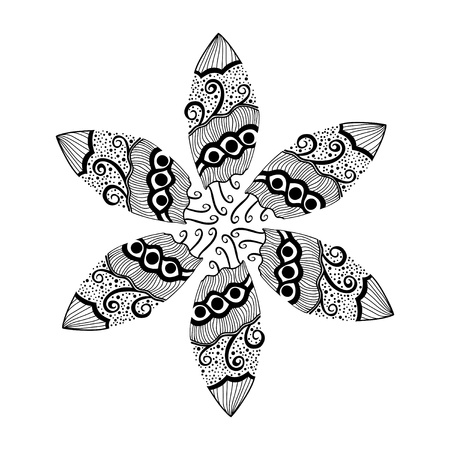 ornamental round lace pattern, circle background with many details, looks like crocheting handmade laceのイラスト素材