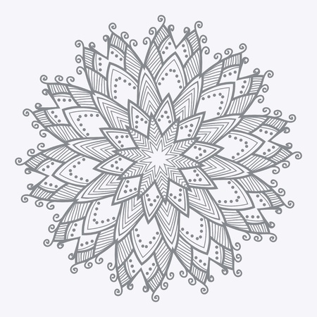 ornamental round lace pattern, circle background with many details, looks like crocheting handmade laceのイラスト素材