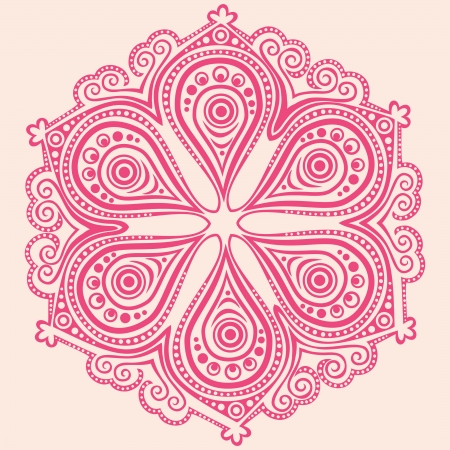 ornamental round lace pattern, circle background with many details, looks like crocheting handmade laceのイラスト素材