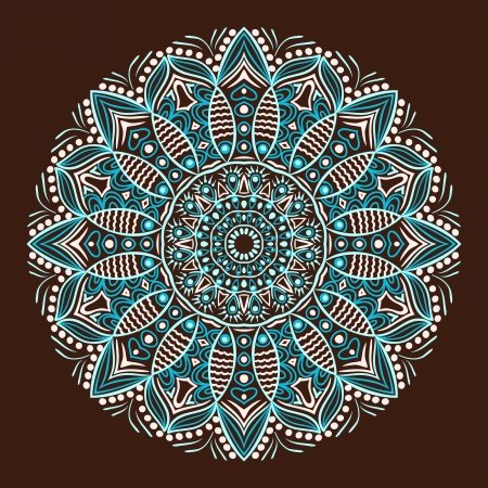 ornamental round lace pattern, circle background with many details, looks like crocheting handmade laceのイラスト素材