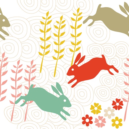 Rabbit seamless textureのイラスト素材