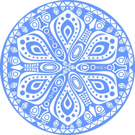 ornamental round lace pattern, circle background with many details, looks like crocheting handmade laceのイラスト素材