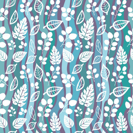Decorative seamless pattern with leaf and wave.のイラスト素材