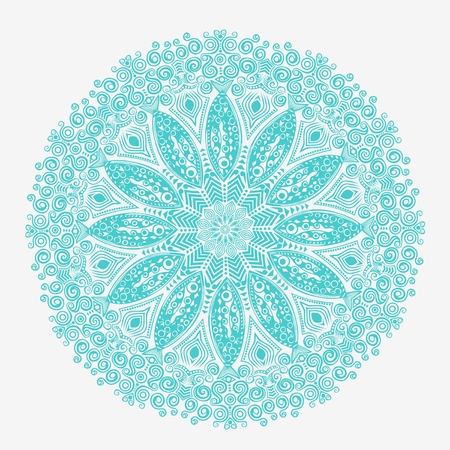 ornamental round lace pattern, circle background with many details, looks like crocheting handmade laceのイラスト素材