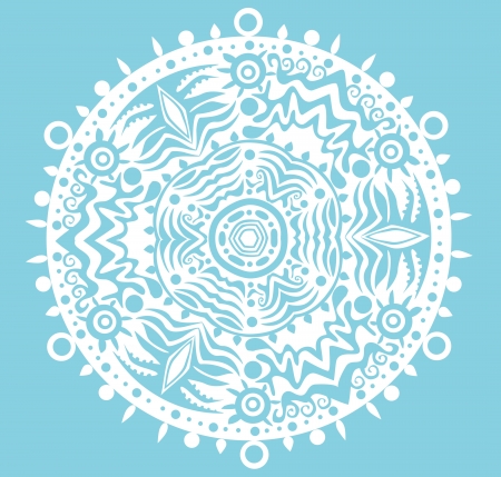 ornamental round lace pattern, circle background with many details, looks like crocheting handmade laceのイラスト素材