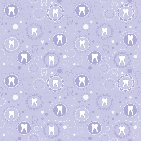Cheerful seamless texture with cartoon teethのイラスト素材