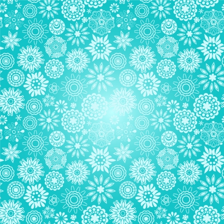Floral seamless pattern with flowers. Copy square to the side and you'll get seamlessly tiling pattern which gives the resulting image ability to be repeated or tiled without visible seams.のイラスト素材