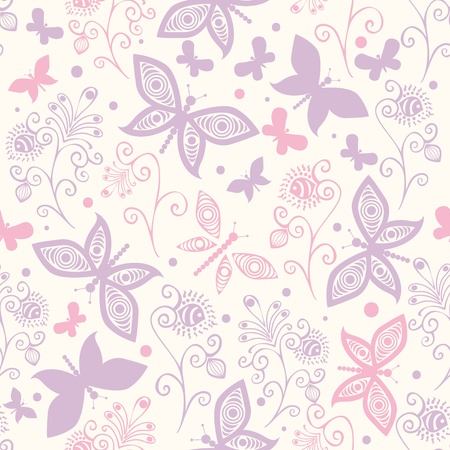 Romantic butterfly seamless pattern.のイラスト素材