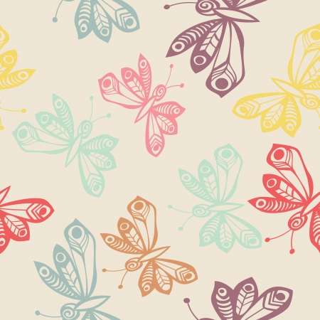Romantic butterfly seamless pattern.のイラスト素材
