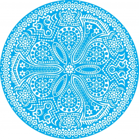 ornamental round lace pattern, circle background with many details, looks like crocheting handmade laceのイラスト素材