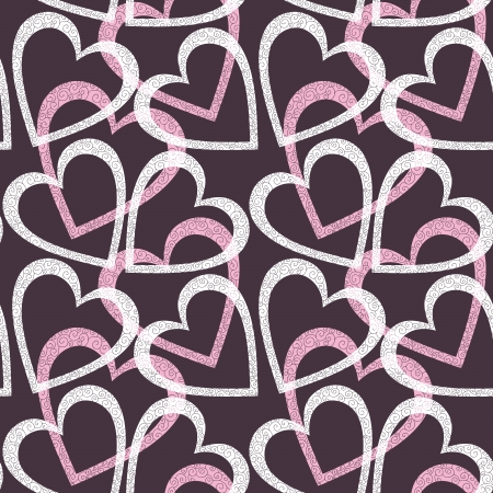 romantic seamless pattern with heartsのイラスト素材