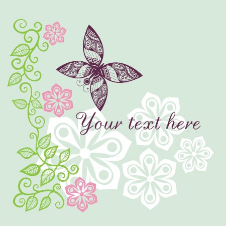 Floral greeting card with place for your text.のイラスト素材